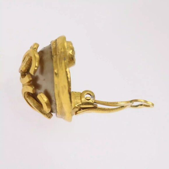 CHANEL Triple Coco Earring Gold CC Auth - Picture 13 of 16